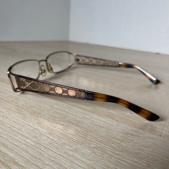 Gucci GG2809 HBC Eyeglasses Gold Brown Frames Only 56-16-130 Made in Italy - Picture 7 of 8